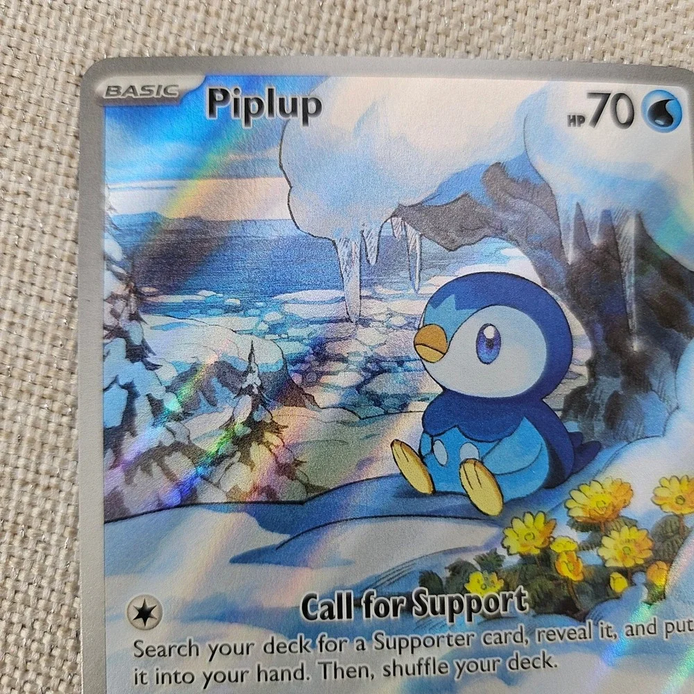 Pokemon Piplup Illustration Rare Prismatic Evolutions 098/094 Full Art Holo Card